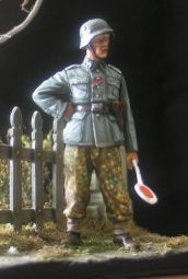 German Waffen SS Sturmmann as traffic control