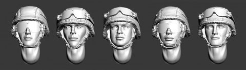 Moderne russische Köpfe mit Helm