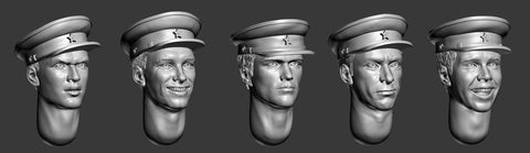 Russian heads with officer´s caps #2 WWII