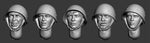 Russian heads with helmet # 2 WWII
