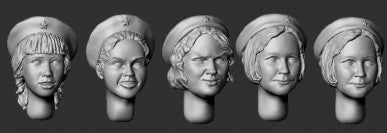 Female Heads with Berets WWII