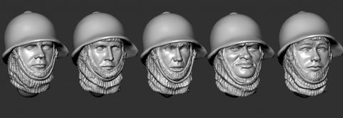 Russian Heads with helmet SH 36 #2 WWII