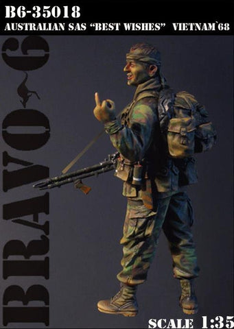 Australischer SAS Soldat mit Handzeichen Vietnam 1968