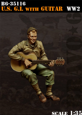 US GI with guitar WWII
