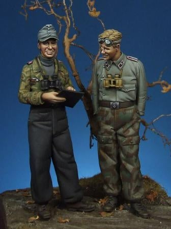 German Waffen SS Panzer officer & NCO