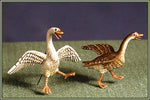 2 scared geese