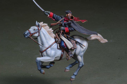 Russischer Kossakenoffizier mit Pferd WWII