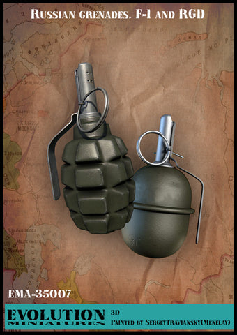 Russische Handgranaten F-4 & RGD