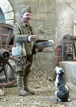 French soldier making a dog eat
