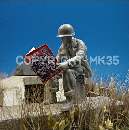 US GI bei einer Pause Normandie WWII