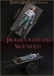 Trolley with wounded soldier