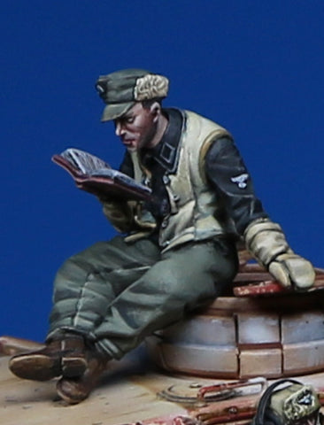 German Tanker reading the Bible Winter 1943