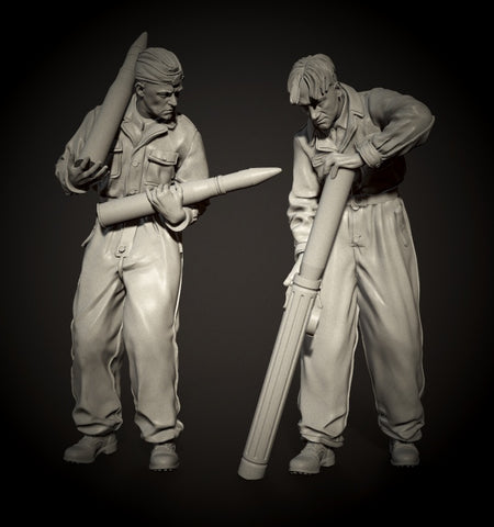 WSS Panzersoldaten bereiten Munition vor Set