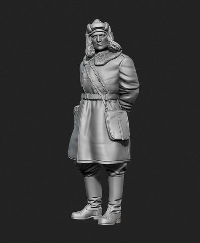 Russisan tank officer in sheepskin coat #1