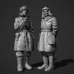Russischer Panzeroffiziere mit Schafsfellmantel