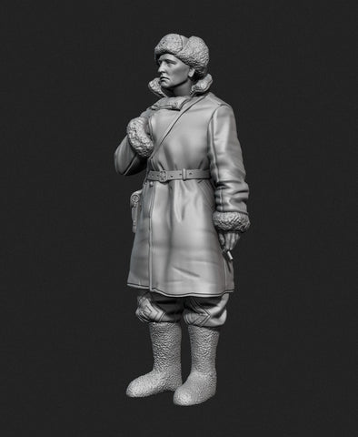 Russisan tank officer in sheepskin coat #2