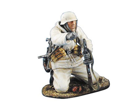 Wehrmachtssoldier kneeing with PPSH41 & MP40 Winter camo