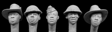 5 Heads African Troops in British Army WWII