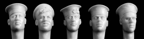 5 Englische Köpfe mit Royal Navy Kopfbedeckung