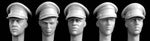 5 heads wearing British style Officer´s caps WW2