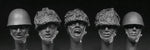 5 Britische Köpfe mit Fallschrimjägerhelm WWII bis 1980