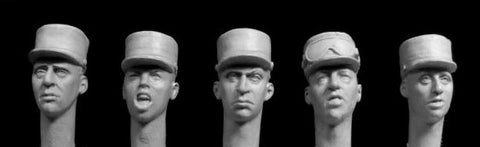 5 heads French Foreign Legion field kepis