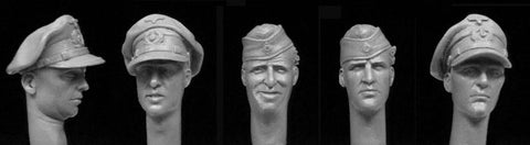 5 verschiedene deutsche Marineköpfe-3 Offiziere 2 Mannschaften WWII