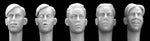 5 verschiedene Köpfe mit 40er Jahre Haarschnitt & jugendlichen Gesichtszügen