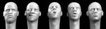 5 verschiedene Glatzköpfe mit europäischen Gesichtern WW2