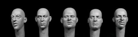 5 additional bald heads European features
