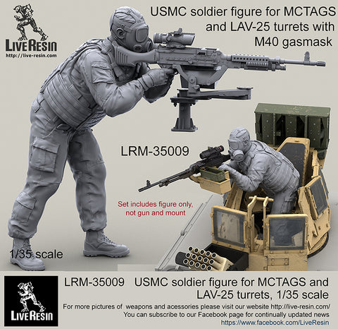 USMC Soldat für MCTAGS & LAV-25 Turm mit M40 ABC-Schutzmaske