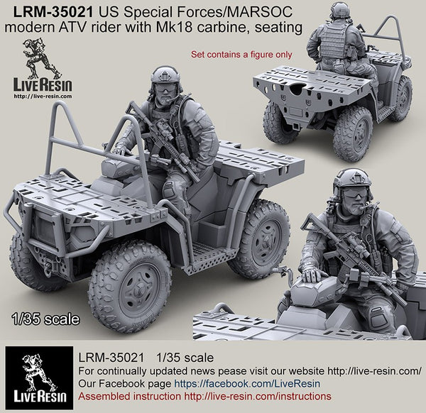 US Special Forces-Marsoc ATV Driver With MK18 Carbine, Seating