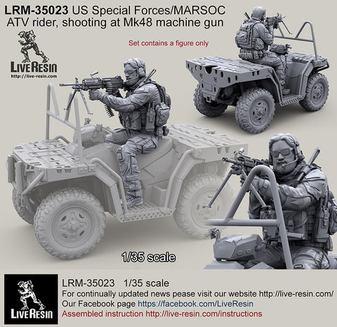 US Special Forces/MARSOC ATV Driver shooting at Mk48 MG