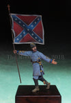 Konföderierter Colonel mit Fahne