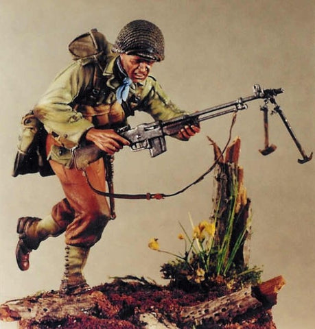 U S GI mit BAR stürmend 1944