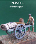 Mann mit Handkarren