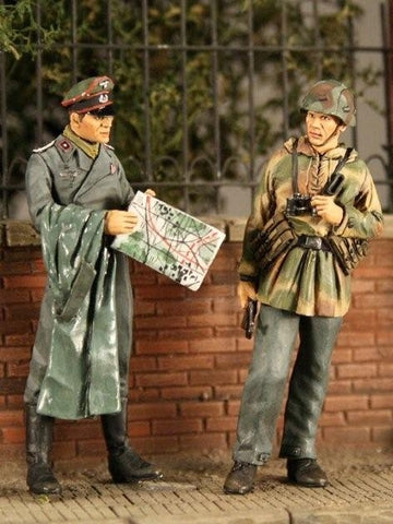 German Tank officer with grenadier june 1944