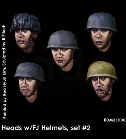 German Fallschirmjäger Heads with Helmet #2 WWII