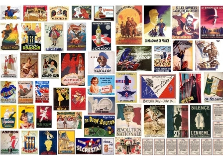 Verschiedene Französische Propaganda-& Werbeplakate 1939-45