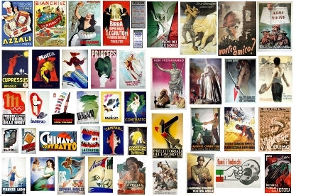 Verschiedene Italienische Propaganda-& Werbeplakate 1939-45