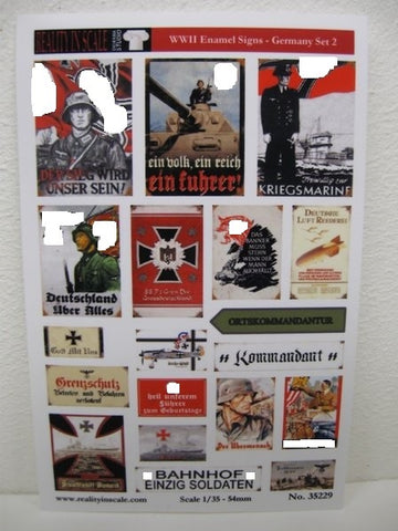 Deutsche Emaille Schilder Set 2 WWII