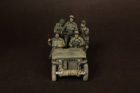US Airborne Jeepbesatzung mit Unteroffizier Normandie 1944