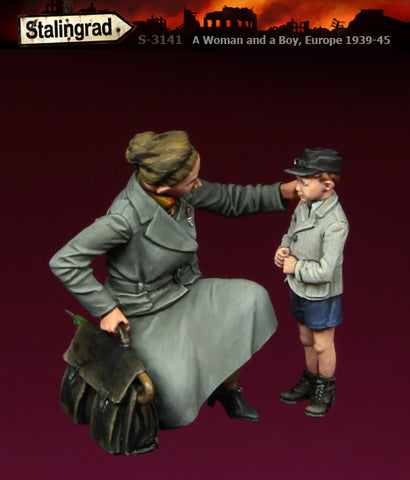 Frau mit einem Jungen 1939-45