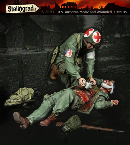 US Airborne medic & Wounded 1944-45