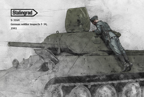 Deutscher Soldat inspiziert einen T-34 #4 1941