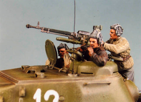Russische Panzerbesatzung IS-2 im Gefecht Sommer 1944-45 + 12,7 MG DshKT