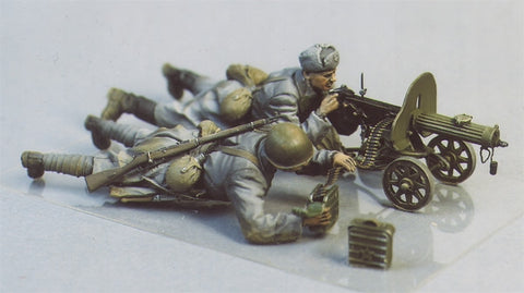 Russischer Maxim-MG Trupp mit langen Mänteln 1941-43